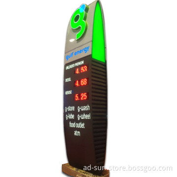Outdoor Customized LED Pylon Sign for Gas Station